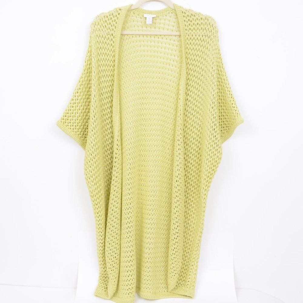 Chico's Loose Knit Green Open Cardigan Plus Size‎ 3 (XL)